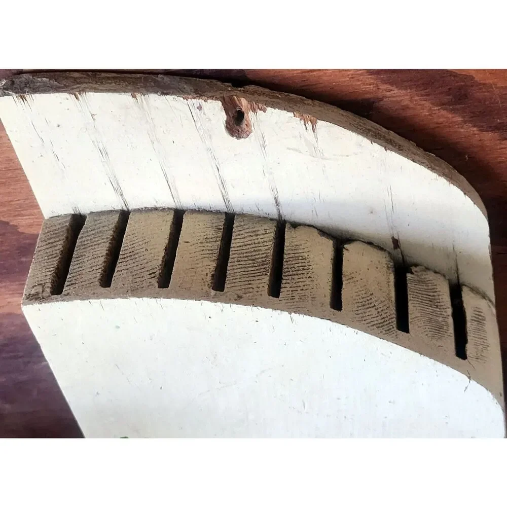 Vintage Farmhouse Wooden Hanging Knife Holder Cherry Design Holds 8 See Pic.